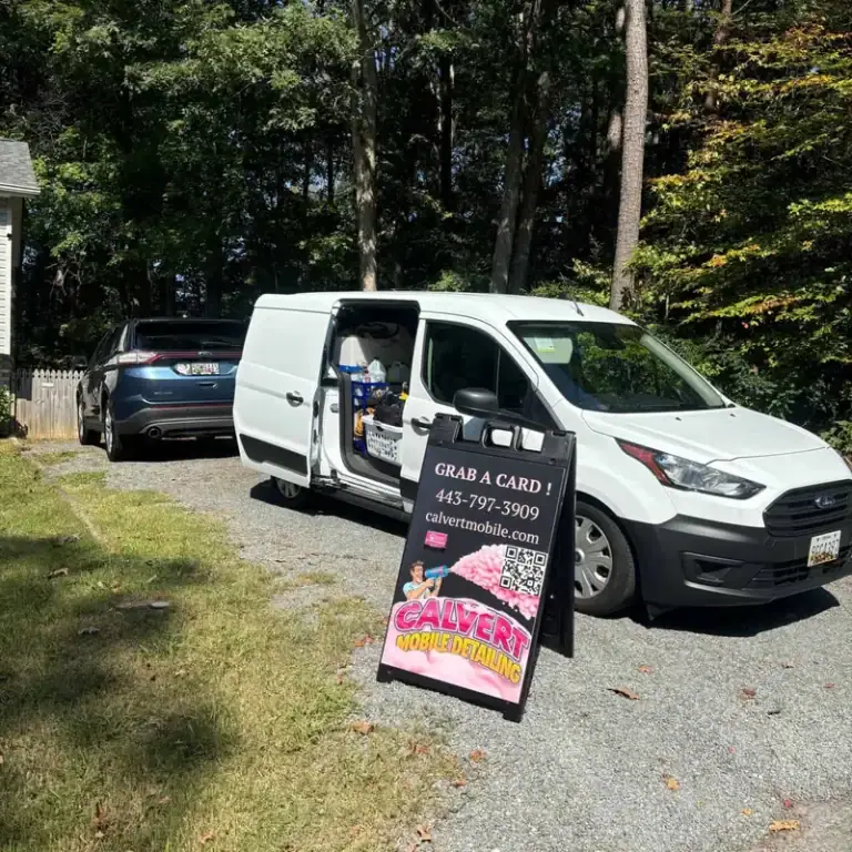 Calvert Mobile Detailing van parked in a driveway